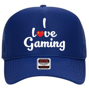 I Love Gaming! Ich Liebe Zocken! Gaming Console Meaningful Gift High Crown Mesh Back Trucker Hat