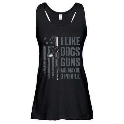 I Like Guns Dogs And Maybe 3 People Funny Dog Lover Gun Ladies Essential Flowy Tank