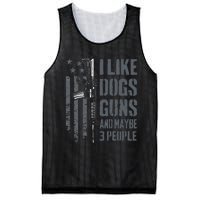 I Like Guns Dogs And Maybe 3 People Funny Dog Lover Gun Mesh Reversible Basketball Jersey Tank