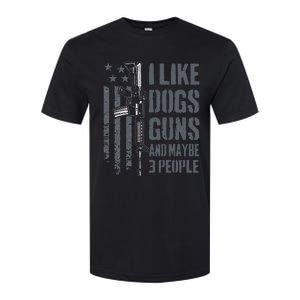 I Like Guns Dogs And Maybe 3 People Funny Dog Lover Gun Softstyle CVC T-Shirt