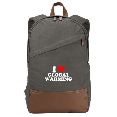 I Love Global Warming Climate Change Cotton Canvas Backpack