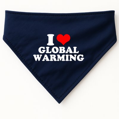I Love Global Warming Climate Change USA-Made Doggie Bandana