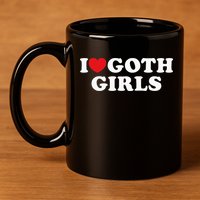 I Love Goth I Heart Goth 11oz C Handle Ceramic Mug