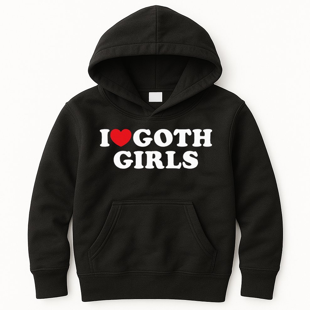 I Love Goth I Heart Goth Kids Hoodie