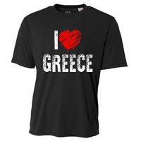 I Love Greece Greeks Pride Patriotic Gift Cooling Performance Crew T-Shirt