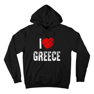 I Love Greece Greeks Pride Patriotic Gift Hoodie