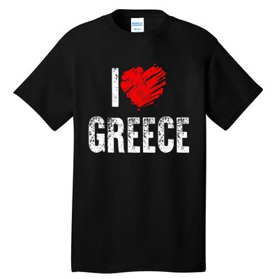 I Love Greece Greeks Pride Patriotic Gift Tall T-Shirt