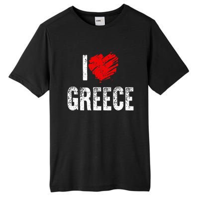 I Love Greece Greeks Pride Patriotic Gift Tall Fusion ChromaSoft Performance T-Shirt