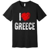 I Love Greece Greeks Pride Patriotic Gift Premium T-Shirt