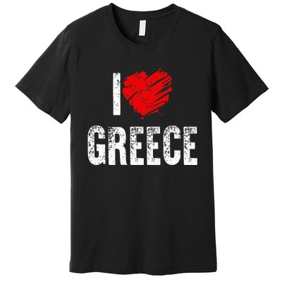 I Love Greece Greeks Pride Patriotic Gift Premium T-Shirt