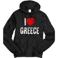 I Love Greece Greeks Pride Patriotic Gift Tie Dye Hoodie