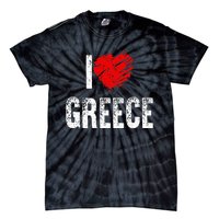 I Love Greece Greeks Pride Patriotic Gift Tie-Dye T-Shirt