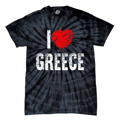 I Love Greece Greeks Pride Patriotic Gift Tie-Dye T-Shirt