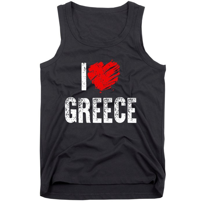 I Love Greece Greeks Pride Patriotic Gift Tank Top