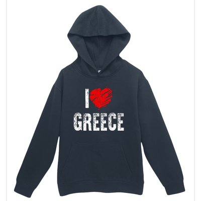 I Love Greece Greeks Pride Patriotic Gift Urban Pullover Hoodie