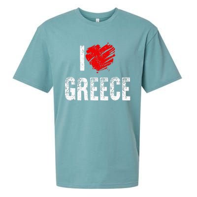 I Love Greece Greeks Pride Patriotic Gift Sueded Cloud Jersey T-Shirt