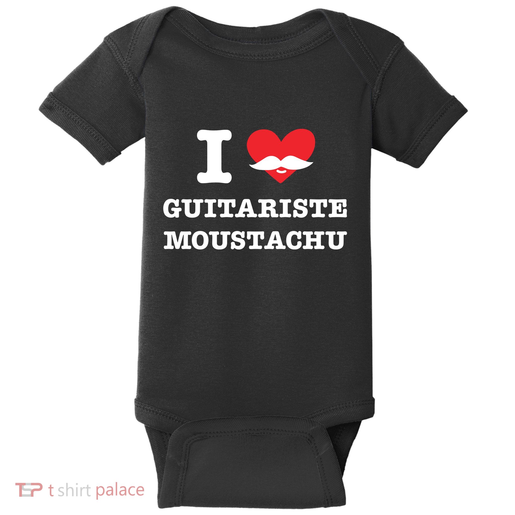 I Love Guitariste Moustachu Baby Bodysuit