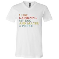 I Like Gardening My Dog Maybe 3 People Vintage Gardening Tank Top V-Neck T-Shirt