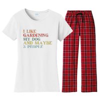 I Like Gardening My Dog Maybe 3 People Vintage Gardening Tank Top Women's Flannel Pajama Set