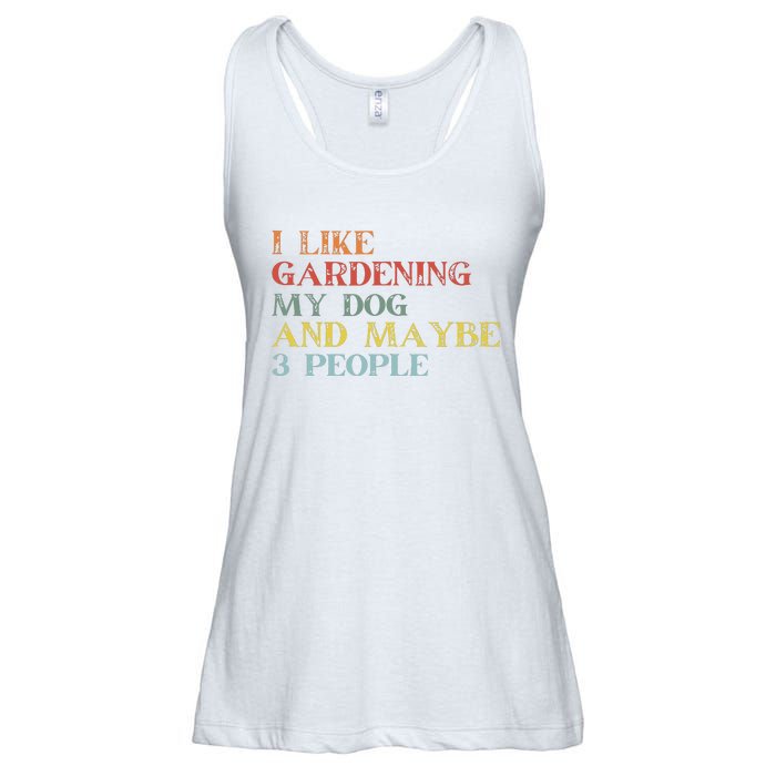 I Like Gardening My Dog Maybe 3 People Vintage Gardening Tank Top Ladies Essential Flowy Tank