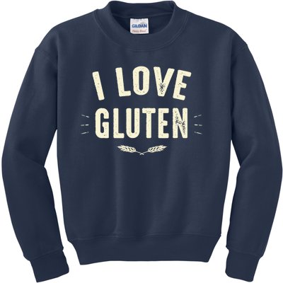 I Love Gluten Kids Sweatshirt