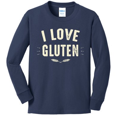 I Love Gluten Kids Long Sleeve Shirt