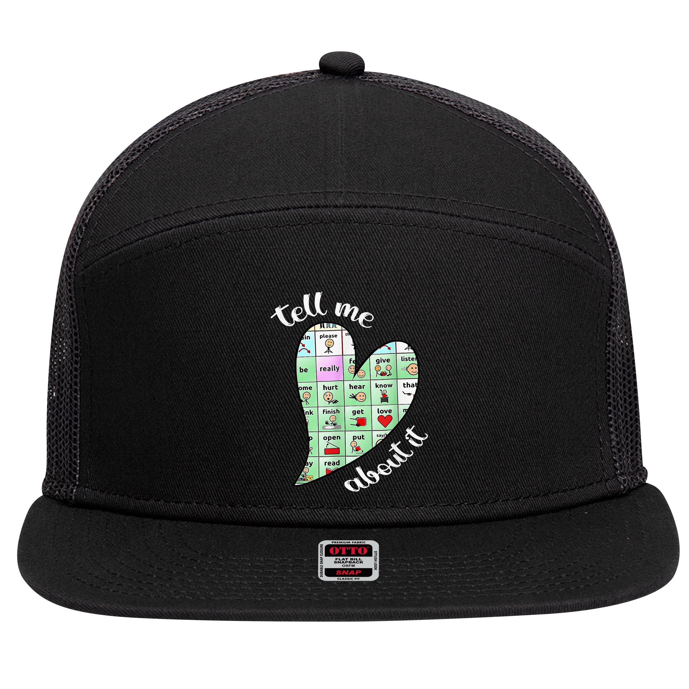 I Love Geography Geographic Teacher Student Geographer 7 Panel Mesh Trucker Snapback Hat