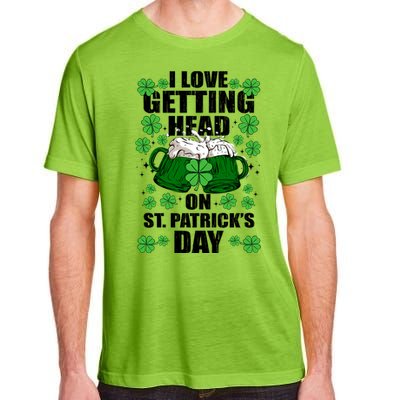 I Love Getting Head On St Patrick's Day Funny Holiday Adult ChromaSoft Performance T-Shirt