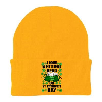 I Love Getting Head On St Patrick's Day Funny Holiday Knit Cap Winter Beanie