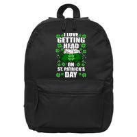 I Love Getting Head On St Patrick's Day Funny Holiday 16 in Basic Backpack