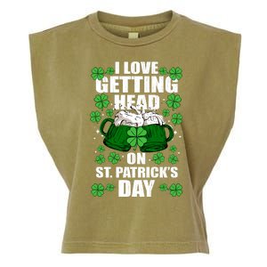 I Love Getting Head On St Patrick's Day Funny Holiday Garment-Dyed Women's Muscle Tee