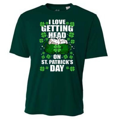 I Love Getting Head On St Patrick's Day Funny Holiday Cooling Performance Crew T-Shirt