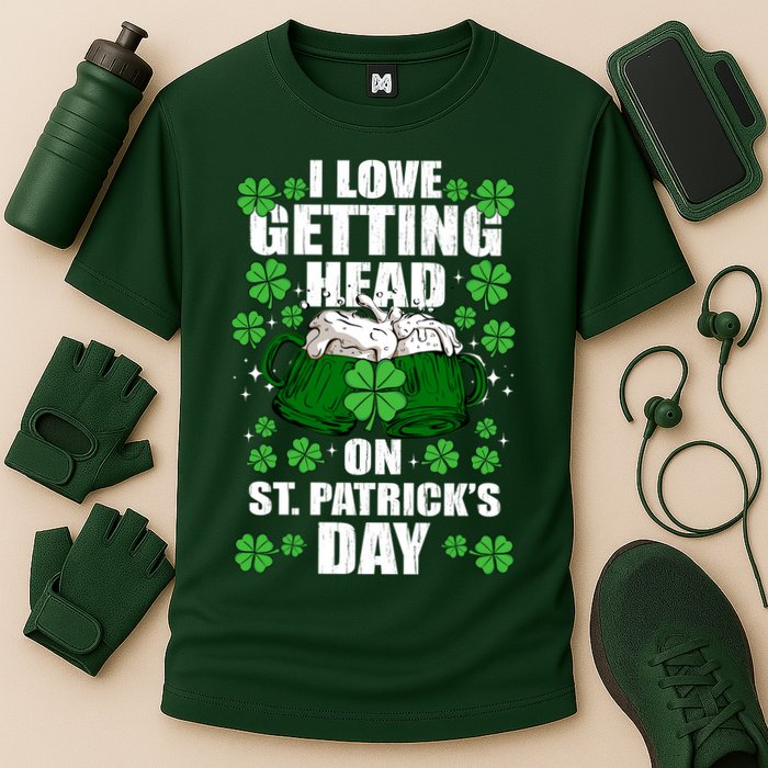 I Love Getting Head On St Patrick's Day Funny Holiday Cooling Performance Crew T-Shirt