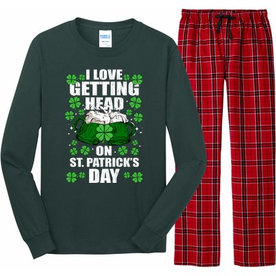 I Love Getting Head On St Patrick's Day Funny Holiday Long Sleeve Pajama Set