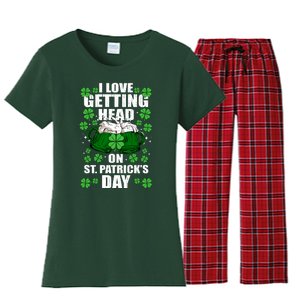 I Love Getting Head On St Patrick's Day Funny Holiday Women's Flannel Pajama Set