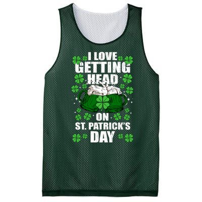 I Love Getting Head On St Patrick's Day Funny Holiday Mesh Reversible Basketball Jersey Tank