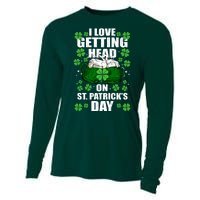 I Love Getting Head On St Patrick's Day Funny Holiday Cooling Performance Long Sleeve Crew