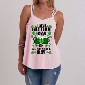 I Love Getting Head On St Patrick's Day Funny Holiday Women's Strappy Tank