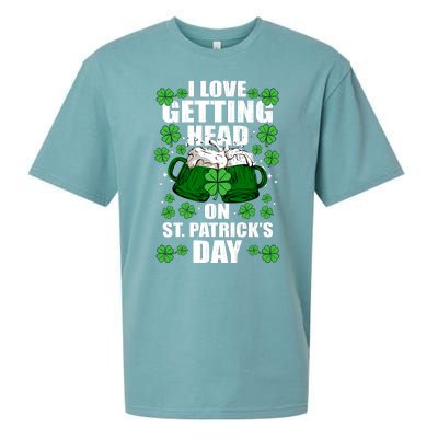 I Love Getting Head On St Patrick's Day Funny Holiday Sueded Cloud Jersey T-Shirt