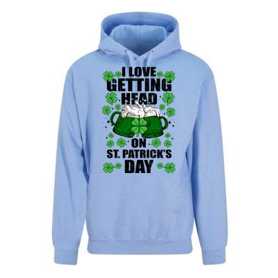 I Love Getting Head On St Patrick's Day Funny Holiday Unisex Surf Hoodie