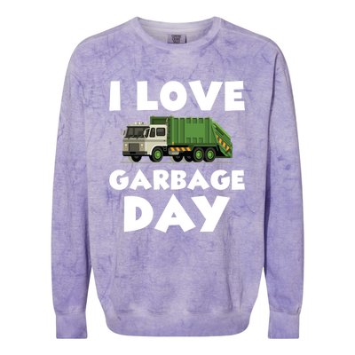 I Love Garbage Day Trash Truck Gift Colorblast Crewneck Sweatshirt