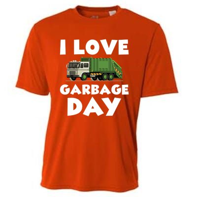 I Love Garbage Day Trash Truck Gift Cooling Performance Crew T-Shirt