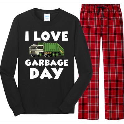 I Love Garbage Day Trash Truck Gift Long Sleeve Pajama Set