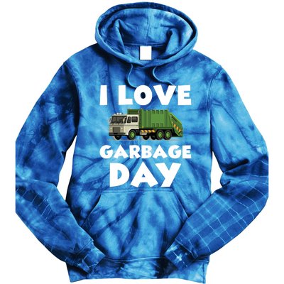 I Love Garbage Day Trash Truck Gift Tie Dye Hoodie