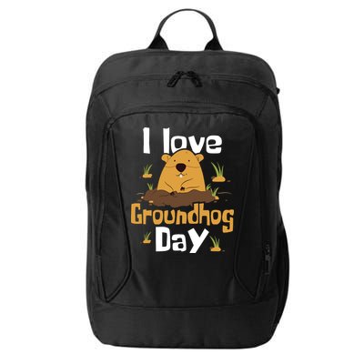 I Love Groundhog Day Funny Woodchuck Groundhog Day City Backpack