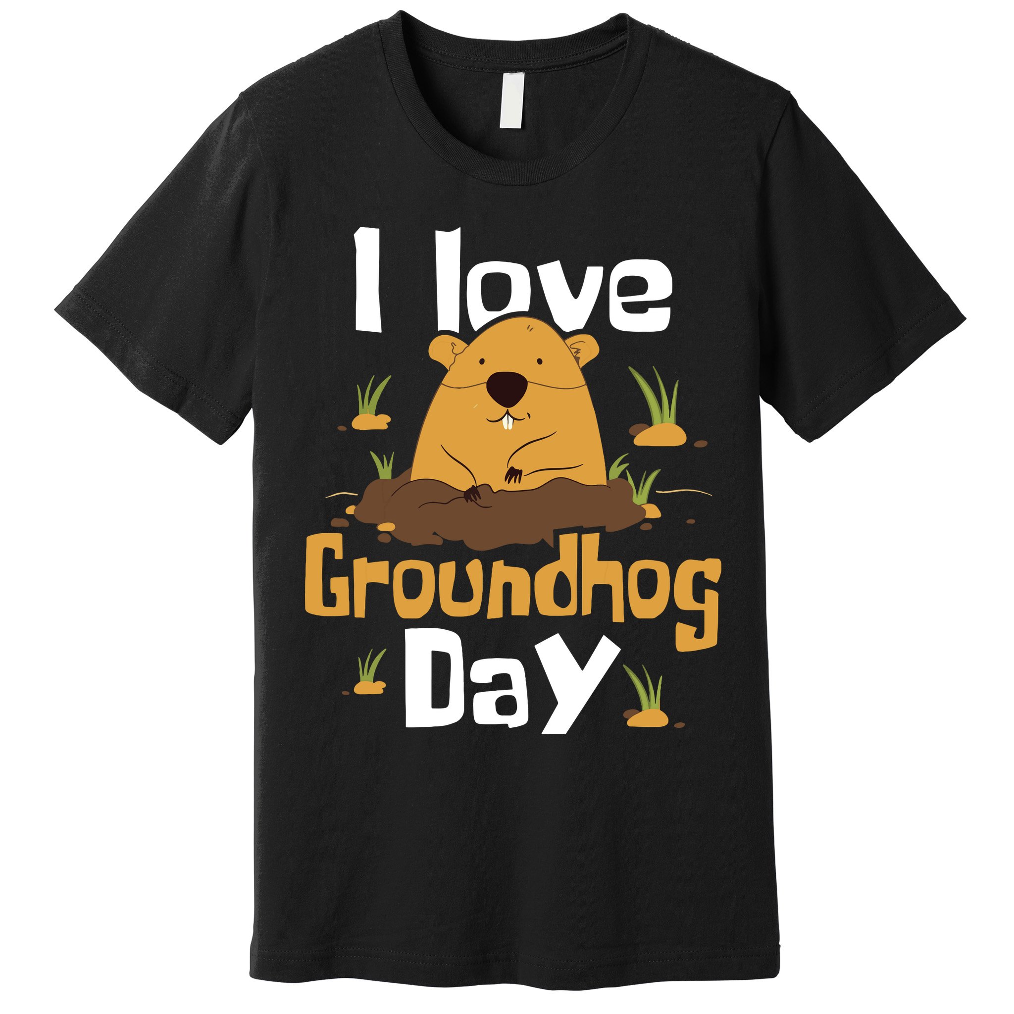 I Love Groundhog Day Funny Woodchuck Groundhog Day Premium T-Shirt