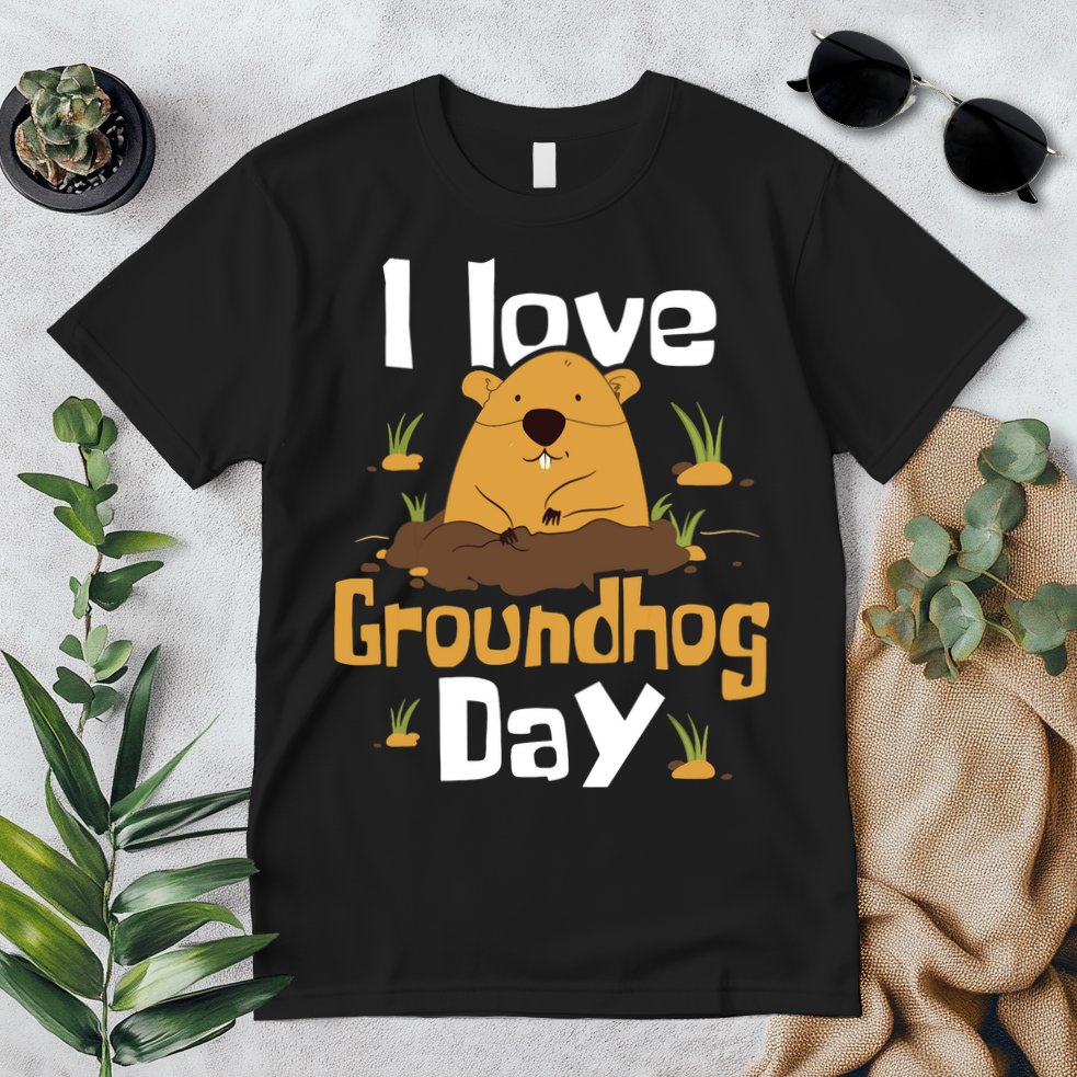 I Love Groundhog Day Funny Woodchuck Groundhog Day Premium T-Shirt
