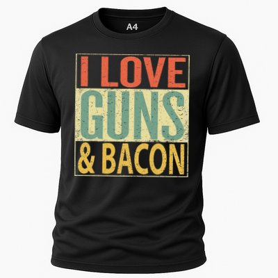 I Love Guns And Bacon Funny Gun Lover Gift Performance Shirt