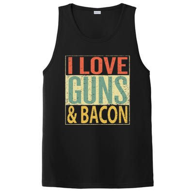 I Love Guns And Bacon Funny Gun Lover Gift PosiCharge Competitor Tank