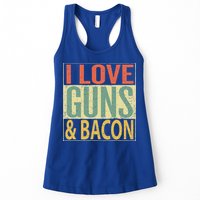 I Love Guns And Bacon Funny Gun Lover Gift Womens Tank Top